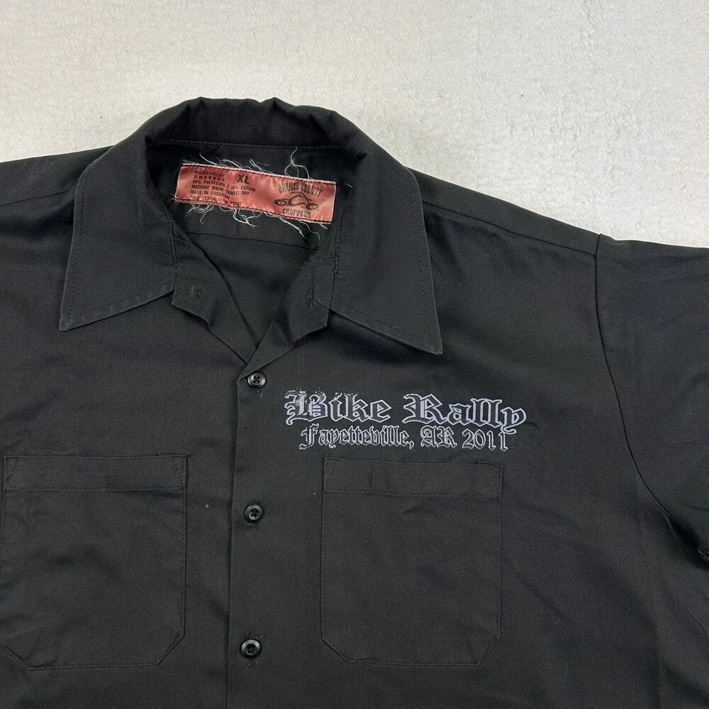 Choppers Button-Up Shirt Mens XL Black Biker Rally Fayetteville 2011 Motorcycle